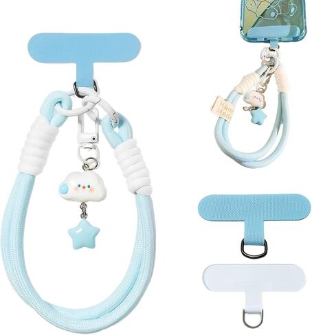 KIMAGIC Dopamine Minimalist Wrist Strap Phone Lanyard, Anti-Drop, Includes 2 Types of Phone Tabs (Clear & Matching Nylon) in Kuwait