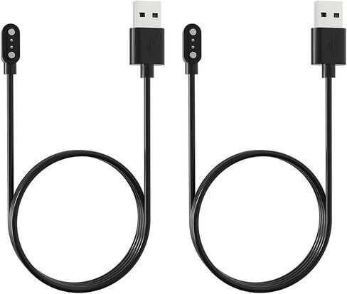 2Pack 2-Pin Universal USB Data Charging Cable Magnetic Charger Compatible with Willful IP68/SW021/SW025/SW01/SW023/ID205U/Umidigi Uwatch 3 Sport Watch Magnetic Charger Power Supply Wire Dock Stand in Kuwait