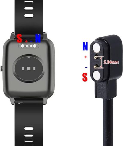 2Pack 2-Pin Universal USB Data Charging Cable Magnetic Charger Compatible with Willful IP68/SW021/SW025/SW01/SW023/ID205U/Umidigi Uwatch 3 Sport Watch Magnetic Charger Power Supply Wire Dock Stand in Kuwait