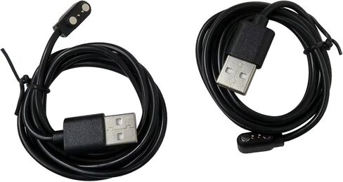2Pack 2-Pin Universal USB Data Charging Cable Magnetic Charger Compatible with Willful IP68/SW021/SW025/SW01/SW023/ID205U/Umidigi Uwatch 3 Sport Watch Magnetic Charger Power Supply Wire Dock Stand in Kuwait