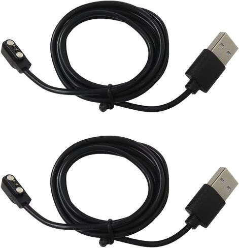 2Pack 2-Pin Universal USB Data Charging Cable Magnetic Charger Compatible with Willful IP68/SW021/SW025/SW01/SW023/ID205U/Umidigi Uwatch 3 Sport Watch Magnetic Charger Power Supply Wire Dock Stand in Kuwait