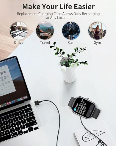 Smart Watch Charger for Hingso IDW19 2Ft/60cm 2 Pin USB Portable Magnetic Charging Cable Cord for Hingso IDW19 in Kuwait