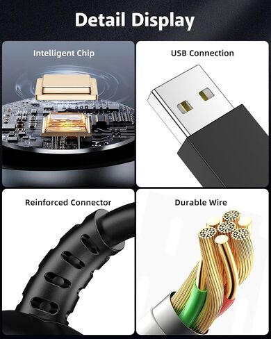2-Pack/5FT for Samsung Watch Charger Compatible with Galaxy 7/6/6 Classic/5/5 Pro/4/4 Classic/3/Active Ultra/FE USB Charging Cable-Black in Kuwait
