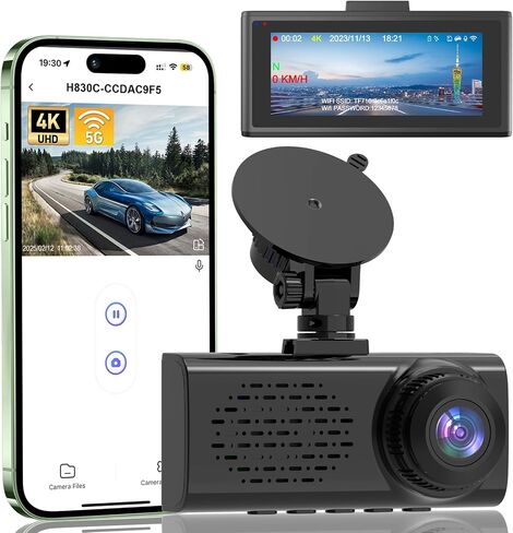 Dual Dash Cam Front and Rear, 4K+1080P Cam for Cars with 64GB in Saudi Arabia