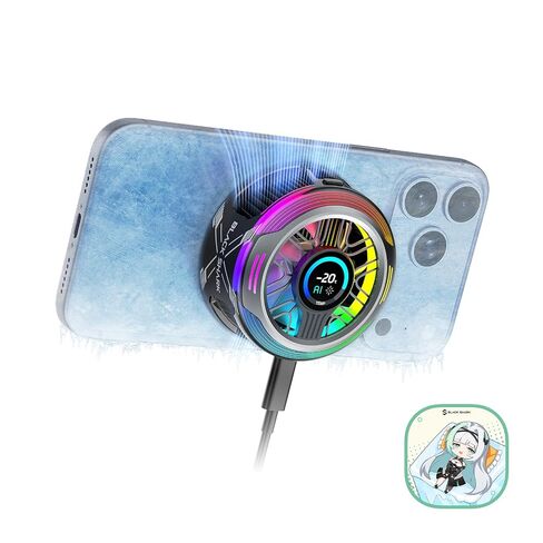 Black Shark Magnetic Phone Cooler 6 Pro – Smart Display, Magnetic Ring Plate, Addressable RGB LEDs, App-Controlled Cooling Fan for iPhone MagSafe, Android & iPad – Gaming, Streaming & Photography in Saudi Arabia