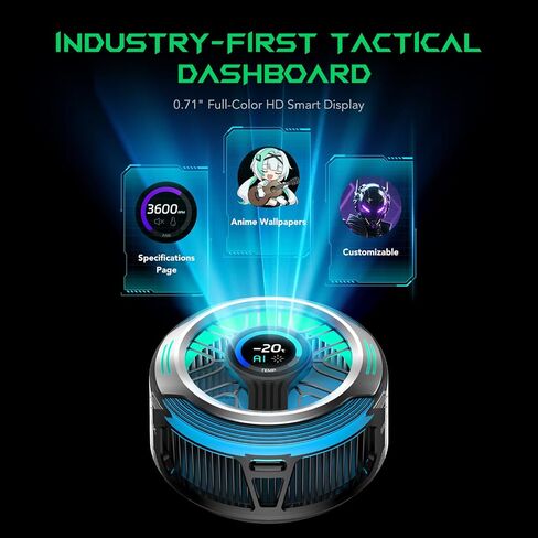 Black Shark Magnetic Phone Cooler 6 Pro – Smart Display, Magnetic Ring Plate, Addressable RGB LEDs, App-Controlled Cooling Fan for iPhone MagSafe, Android & iPad – Gaming, Streaming & Photography in Saudi Arabia