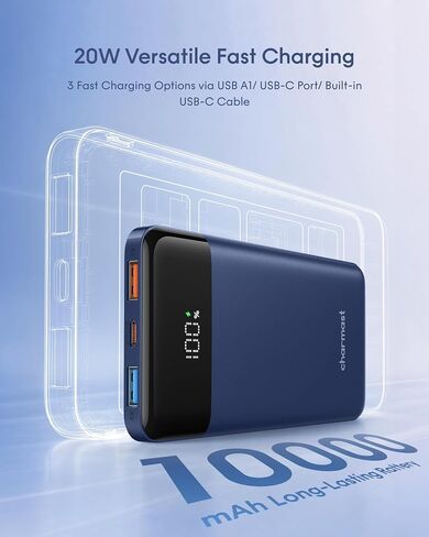 charmast Portable Charger Fast Charging,Built-in 4 Cables,6 Outs & 4 Inputs in Kuwait