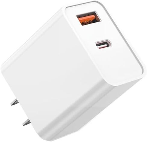 USB C Charger Block for iPhone,20W Dual Port Fast Wall Charger,USB C & USB A Power Adapter Type C Charging Brick Plug for iPhone Air/17 Pro Max/17e/16e/16 ProMax/16Plus/15/14/13/12/11,iPad Pro,AirPods in Saudi Arabia