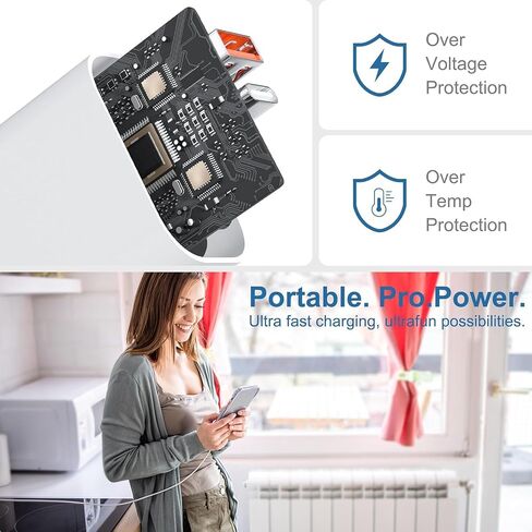 USB C Charger Block for iPhone,20W Dual Port Fast Wall Charger,USB C & USB A Power Adapter Type C Charging Brick Plug for iPhone Air/17 Pro Max/17e/16e/16 ProMax/16Plus/15/14/13/12/11,iPad Pro,AirPods in Saudi Arabia