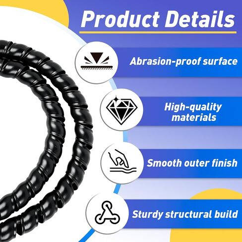 1 Pcs Spiral Wrap Cable Protector, 3/4" OD x 20' Pre‑Cut Hose Guard in Saudi Arabia