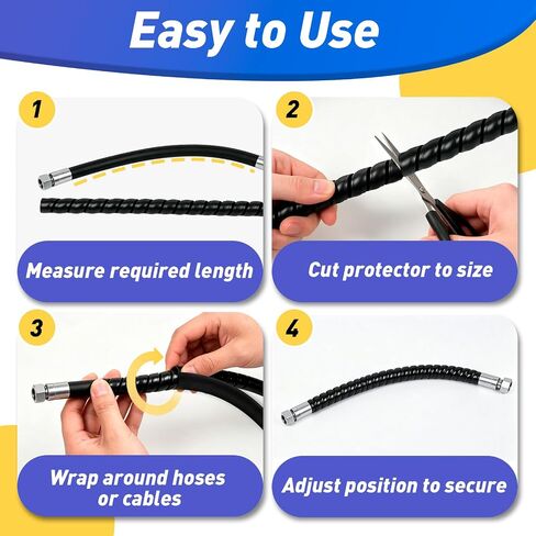 1 Pcs Spiral Wrap Cable Protector, 3/4" OD x 20' Pre‑Cut Hose Guard in Saudi Arabia