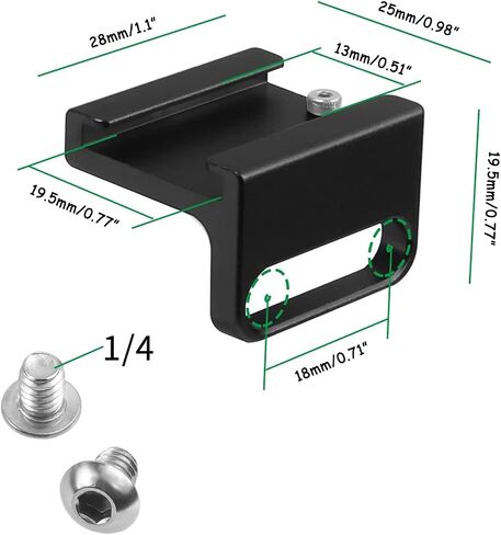 Camera Cold Shoe Mount Adapter 90 Degree Angled for DSLR Attach to Side Cage Connector Release L Bracket Plate Mounting Screws in Kuwait