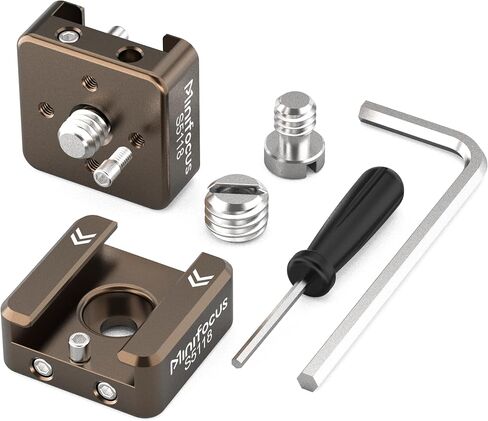 MINIFOCUS Cold Shoe Mount(2 Pcs), 1/4"-20 Screw with Locating Pins Compatible for ARRI Standard Mounting Points, with 3/8"-16 Adapter for Camera Cage Flash LED Monitor Microphone in Kuwait
