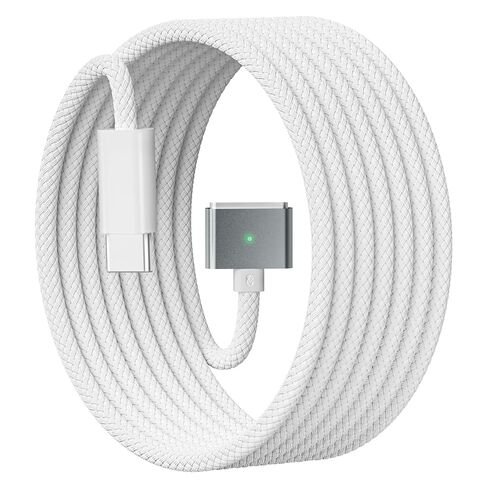 USB-C to Magnetic 3 Cable for M4 MacBook Air Pro Charger, 140W Magnetic Safe 3 Cable for MacBook Air (15''/13'' M4 2025, M3 2024, M2 2023, M2 2022), MacBookPro (16"/14" 2024/2023/2021), 2M/6.6ft White in Saudi Arabia