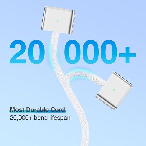 Qacxzer USB-C to Magnetic 3 Cable, 140W Magnetic Safe Charging Cable Compatible with MacBook Pro/Air & M1 M2 M3(Between 2021-2024 14"& 16 inch) - 6.6ft in Saudi Arabia
