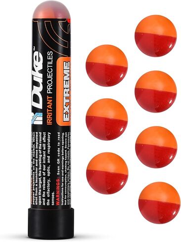 Duke Extreme Irritant, 68 Caliber Projectiles, Non Lethal Pepper Balls | 1% OC (Oleoresin Capsicum) + 4% PAVA (Nonivamide), Home Protection and Self Defense Pepper Ball Projectiles, Weight: 3.3g in Kuwait