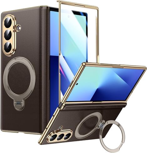 LeYi for Z-Fold-7 Case: Built-in Screen Protector, Mag-Safe, Stand, Black in Kuwait