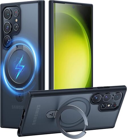 TORRAS for Samsung Galaxy S23 Ultra Case with Magnetic Stand, Black in Kuwait