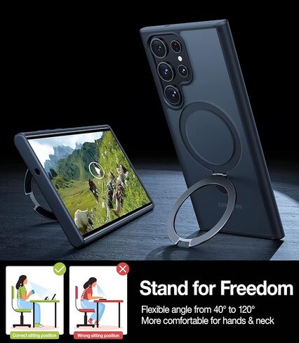 TORRAS for Samsung Galaxy S23 Ultra Case with Magnetic Stand, Black in Kuwait