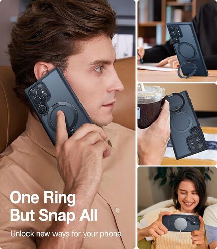 TORRAS for Samsung Galaxy S23 Ultra Case with Magnetic Stand, Black in Kuwait