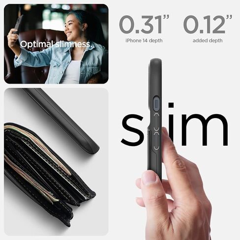 Spigen Slim Armor CS Designed for iPhone 14 Case (2022) [Military-Grade Protection] - Black in Kuwait