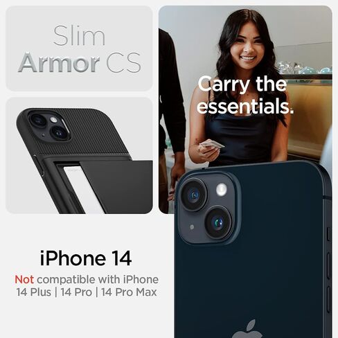 Spigen Slim Armor CS Designed for iPhone 14 Case (2022) [Military-Grade Protection] - Black in Kuwait