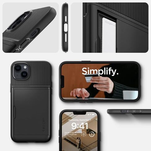 Spigen Slim Armor CS Designed for iPhone 14 Case (2022) [Military-Grade Protection] - Black in Kuwait
