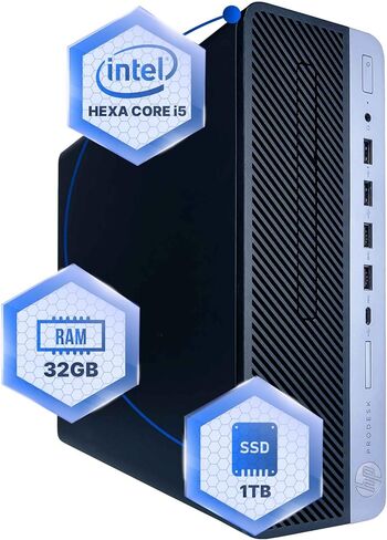 HP ProDesk 600G4 Desktop Computer | Hexa Core Intel i5 (3.2) | 32GB DDR4 RAM | 1TB SSD Solid State | Windows 11 Professional | Home or Office PC (Renewed) in Kuwait
