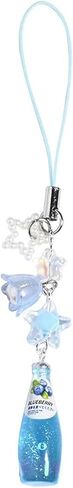 Crystal Bead Water Bottle Charm Pendant Keychain Star Flower Beaded Phone Lanyard Lightweight Backpack Pendant Keyring, Blue in Kuwait