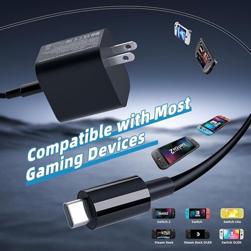 Switch 2 Charger, 60W AC Power Adapter for Nintendo 2/1 in Kuwait