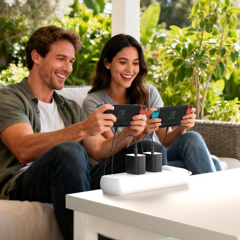 Charger for Nintendo Switch, 60W USB C Fast Charger with 6ft & 4ft Cables in Kuwait
