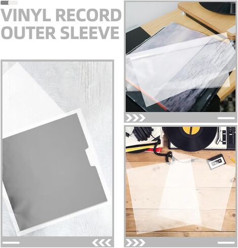Vinyl Record Sleeves 10pcs Plastic Adhesive Outer Covers in Kuwait
