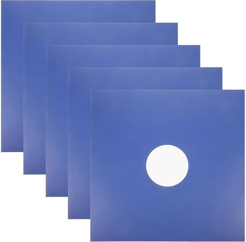 HOMSFOU 4pcs Blue Paper Vinyl Record Outer Sleeves for 12-inch Vinyl Records Prevents Dirt and Scuff Marks and Housewarming Gifts in Kuwait