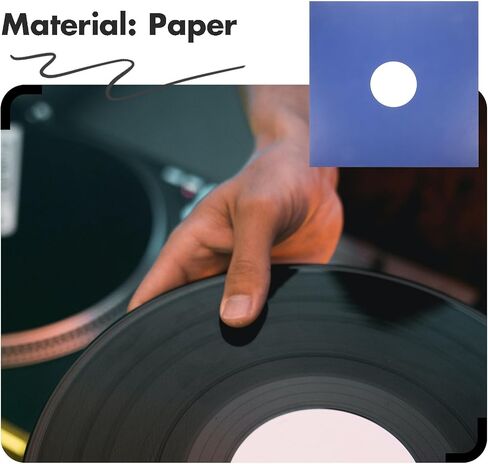 HOMSFOU 4pcs Blue Paper Vinyl Record Outer Sleeves for 12-inch Vinyl Records Prevents Dirt and Scuff Marks and Housewarming Gifts in Kuwait