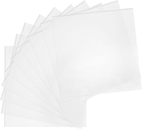 Vinyl Record Outer Sleeves Easy to Use White 10pcs Plastic with Adhesive Seal Vinyl Record Covers to Prevent Data Damage and Protection in Kuwait