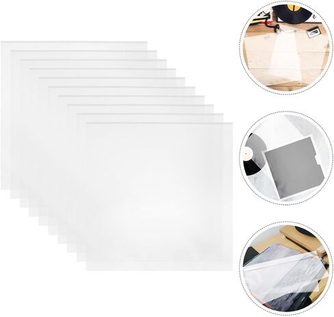 Vinyl Record Outer Sleeves Easy to Use White 10pcs Plastic with Adhesive Seal Vinyl Record Covers to Prevent Data Damage and Protection in Kuwait