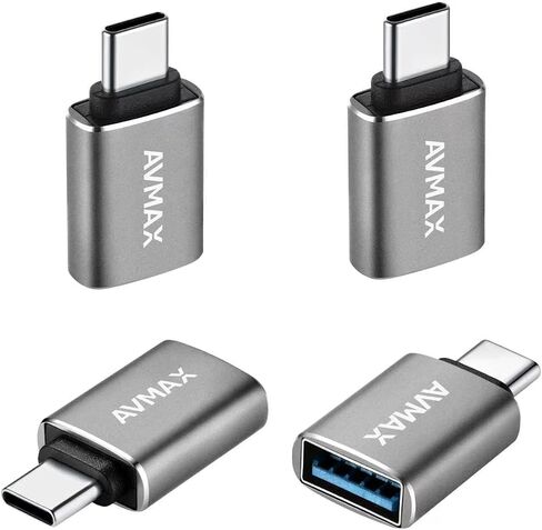 محول AVMAX USB إلى USB C 4 عبوات، محول USBC ذكر إلى USB A 3.0 أنثى OTG | نوع C ذكر لكتابة محول OTG أنثى 3.0 لهاتف iPhone 16 15، محرك فلاش الإبهام، Mac، iPad، Samsung Galaxy in Kuwait