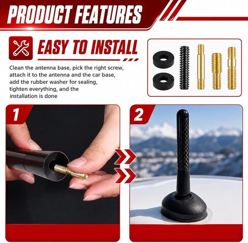 3.11 Inch Short Car Antenna,Carbon Fiber Stylish Short Antenna for Car Compatible with BMW Fiat Ford Honda Lexus,Replacement Cars Antennas Automotive Exterior Accessories in Saudi Arabia