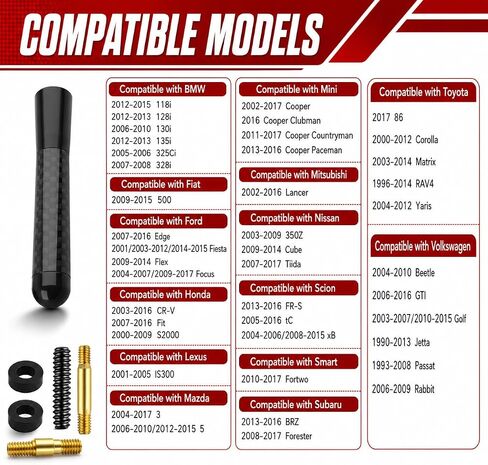 3.11 Inch Short Car Antenna,Carbon Fiber Stylish Short Antenna for Car Compatible with BMW Fiat Ford Honda Lexus,Replacement Cars Antennas Automotive Exterior Accessories in Saudi Arabia