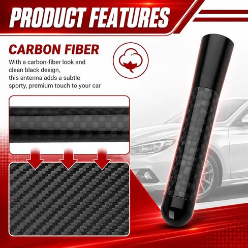 3.11 Inch Short Car Antenna,Carbon Fiber Stylish Short Antenna for Car Compatible with BMW Fiat Ford Honda Lexus,Replacement Cars Antennas Automotive Exterior Accessories in Saudi Arabia