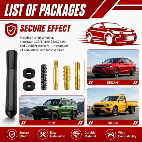 3.11 Inch Short Car Antenna,Carbon Fiber Stylish Short Antenna for Car Compatible with BMW Fiat Ford Honda Lexus,Replacement Cars Antennas Automotive Exterior Accessories in Saudi Arabia