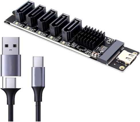 SATA Expansion Card to SATA3.0 5-Port USB10G 6Gbps Cable Included in Kuwait