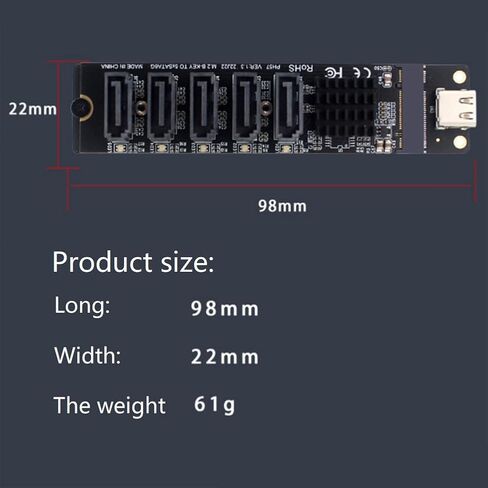 SATA Expansion Card to SATA3.0 5-Port USB10G 6Gbps Cable Included in Kuwait
