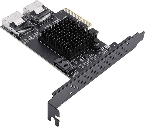 PCIe Serial ATA Card, 6Gbps 3.0 Expansion Card with 2 Port MiniSAS SFF 8087 and 1 Port, 9 Controller for NAS Desktop Server in Kuwait