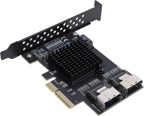 PCIe Serial ATA Card, 6Gbps 3.0 Expansion Card with 2 Port MiniSAS SFF 8087 and 1 Port, 9 Controller for NAS Desktop Server in Kuwait