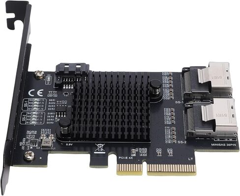 PCIe Serial ATA Card, 6Gbps 3.0 Expansion Card with 2 Port MiniSAS SFF 8087 and 1 Port, 9 Controller for NAS Desktop Server in Kuwait