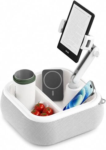 SupeDesk Adjustable Tablet Stand with Floating Storage Basket, Waterproof iPad Holder for Bed, Couch & Poolside, Hands-Free Tablet Stand with Clamp Arm for Tablets, Kindle & Phones in Kuwait
