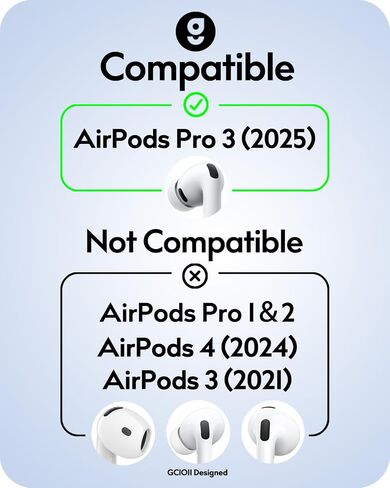 Memory Foam Ear Tips & Ear Hooks for AirPods Pro 3 (2025),Anti-Slip Sport Ear Tips Accessories Compatible with Apple AirPods Pro 3rd Generation (S/M/L Black Buds, 2 Pairs White Hooks) in Saudi Arabia