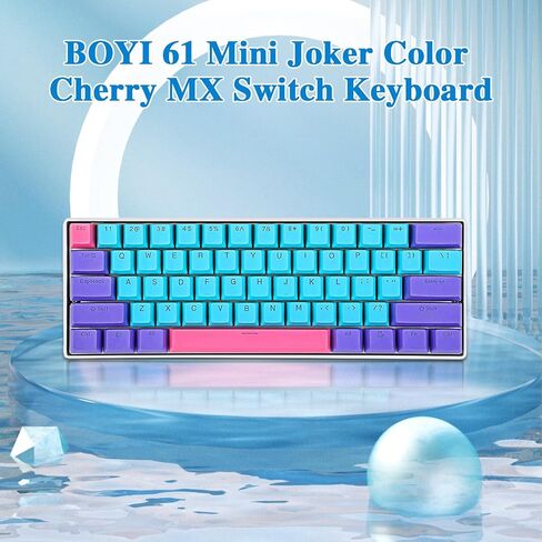 BOYI Wired 60% Mechanical Gaming Keyboard,Mini RGB Cherry MX Switch PBT Keycaps NKRO Programmable Type-C Keyboard for Gaming and Working (Joker Color,Cherry MX Red Switch) in Saudi Arabia
