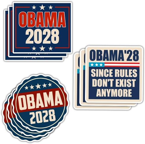 VOTANTA (9 Pcs, 3 inch) - Obama 2028 Stickers Pack, Obama'28 Since Rules Don't Exist Anymore Sticker, Anti Felon President Political Democrat Gift Decoration for Laptops, Phones, Water Bottles in Kuwait